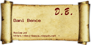 Dani Bence névjegykártya