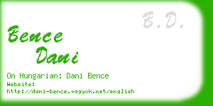 bence dani business card